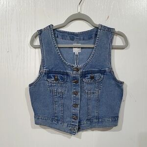 Kensie Jeans Womens Blue Denim The Drapey Vest Size Medium New With Tags